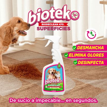 BIOTEKO SUPERFICIES 500 ML | Eliminador De Olores y Manchas De Mascotas