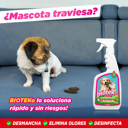 BIOTEKO SUPERFICIES 500ML | Eliminador De Olores y Manchas Mascotas