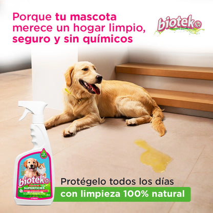 BIOTEKO SUPERFICIES 500ML | Eliminador De Olores y Manchas Mascotas